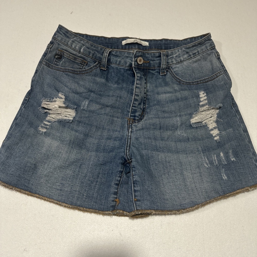 KanCan June High Rise Shorts Women's Size 11 / 29 Distressed Medium Wash Cut Off